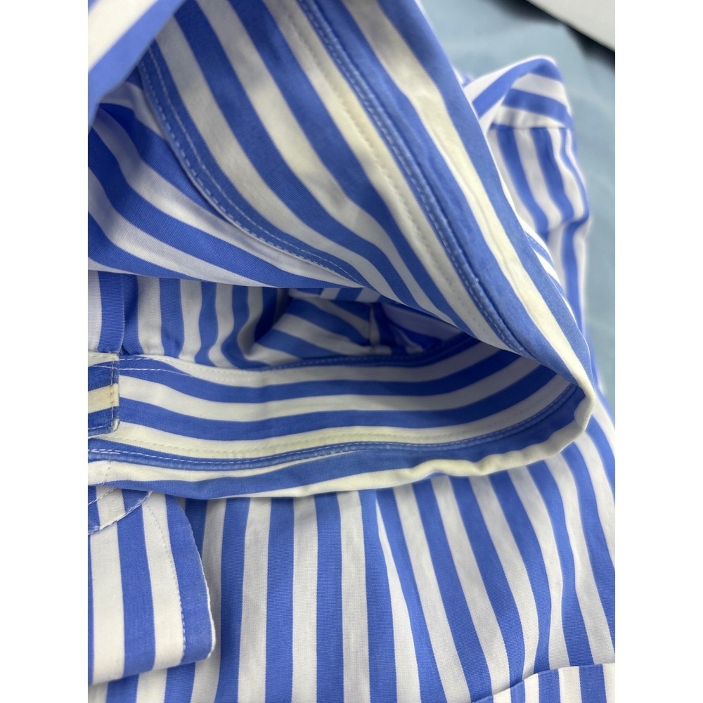 Maus & Hoffman Mens Blue White Striped Egyptian Cotton Button Down Shirt Large - Picture 10 of 10